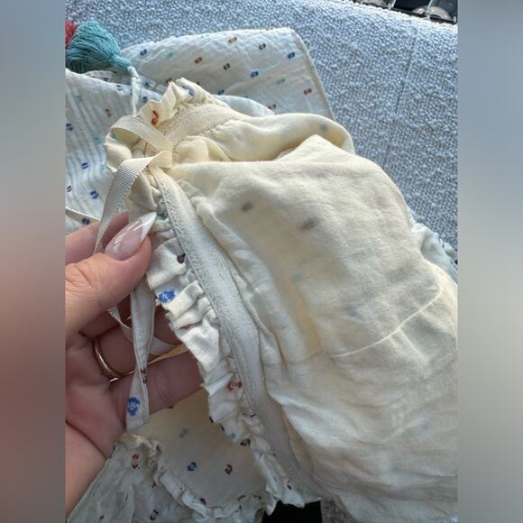 Red Carter Asmae Strapless Cotton Ruffled Cream Midi Dress Size Small - Picture 11 of 15